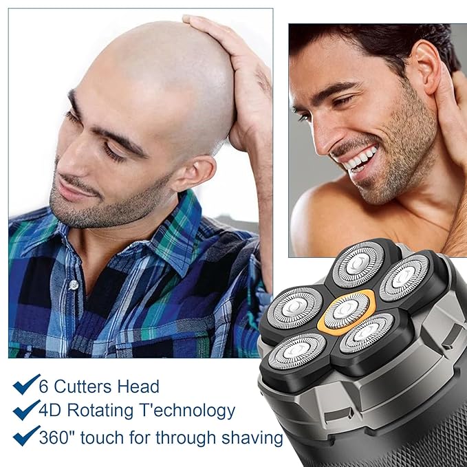 Universal Magnetic 6 Blade head shaver Replacement heads Compatible with Wyklaus Redbreak Detona DOAO head shaver