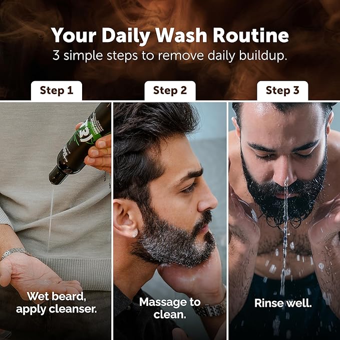 Detroit Grooming Co. Beard Wash - Men's Beard Shampoo - Deeply Cleanses & Refreshes Beards - Aloe Vera with Essential Oils - Beard & Mustache Cleanser - Cherry Tobacco Scent - Traverse City - 8oz