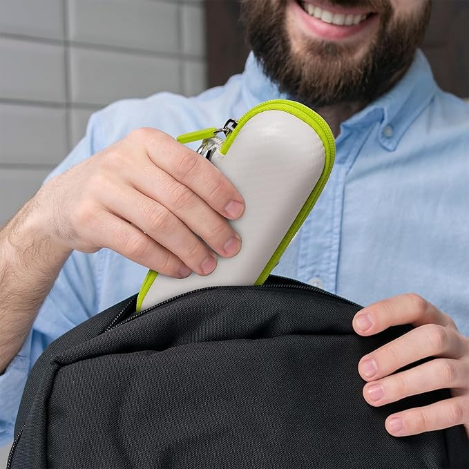 Nincha Compact Travel Trimmer Case for Hybrid Electric Trimmer and Shaver, Face + Body Groomer QP2724/90, QP2834/70, QP1924/70, QP6531/70, QP4631/90, Hard Carrying Case, White&Limegreen