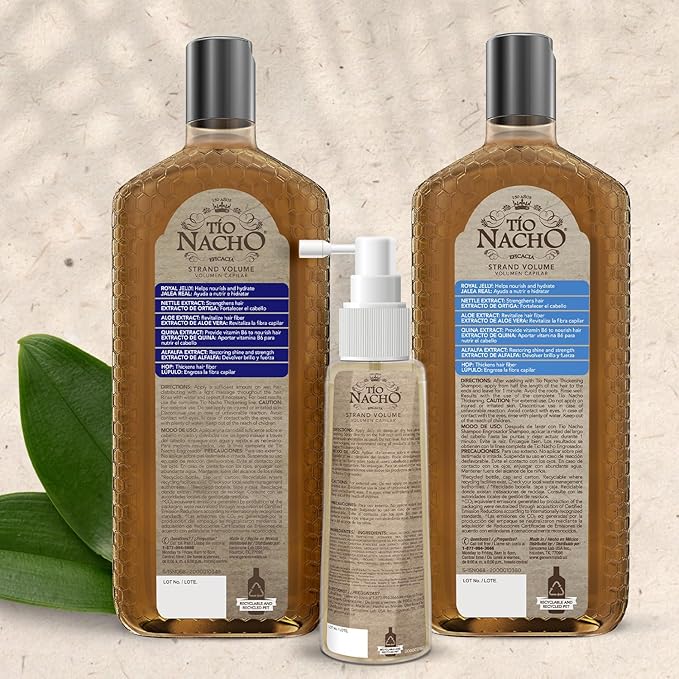 Tio Nacho Thickening Shampoo + Conditioner & Hair Treatment Set | Hair Loss Shampoo for Men & Women (14 fl oz) Volumizing Conditioner (14 fl oz) and Hair Volume Spray for Thinning Hair (4.5 fl oz)
