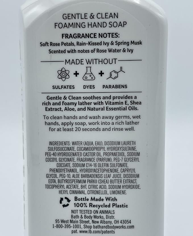 Bath and Body Works Gentle & Clean Foaming Hand Soap, 8.75 fl. oz. (Rose Water & Ivy, 2-Pack)