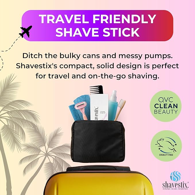 Shavestix Travel Size Shaving Cream Stick 2.75 oz | Christmas Stocking Stuffers Lavender & Sea Salt Roll on | Ultra Moisturizing Shave Bar for Women, Men Lasts 5x | Easy to Use Sub to Shave Gel, Soap