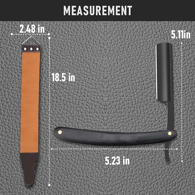 Straight razors for men,Straight Edge Barber Razor Premium Stainless Steel Shaver Razor with Shaving Strop for Men Home (NO.179-1)