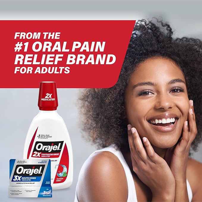 Orajel Toothache Rinse, Analgesic Astringent, Soothing Mint, 16 fl oz