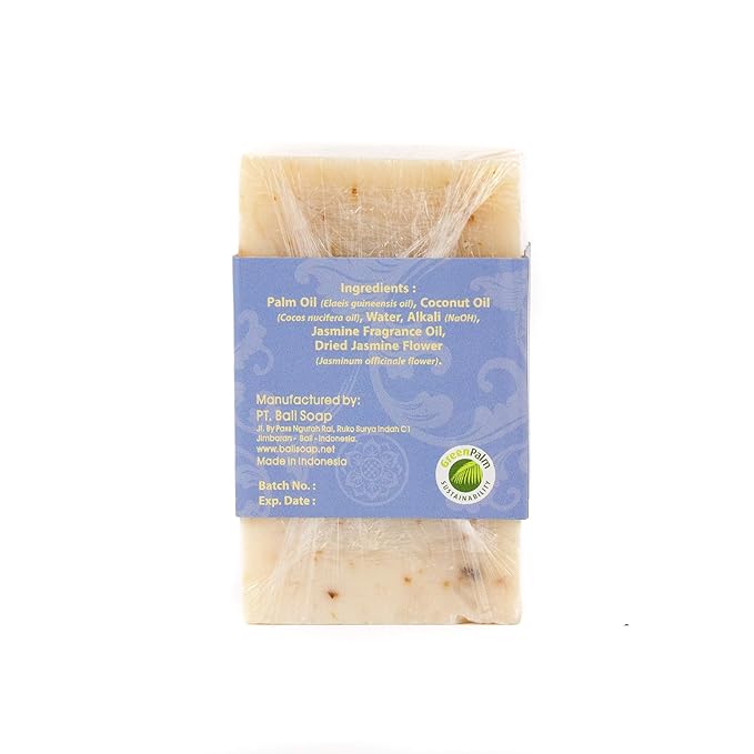 Bali Soap - Jasmine Natural Bar for Men & Women - Bath, Body and Face Cleanser - Vegan, Handmade, Exfoliating - 6 Pack, 3.5 Oz each