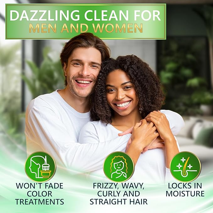 Tea Tree Oil and Mint Shampoo and Conditioner Set - Sulfate and Paraben Free Formula for Women and Men - Enriched with Peppermint to Help with Dandruff and Itchy, Dry Scalp - Color Safe and Hydrating