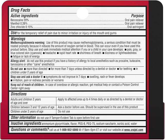 Orajel 3X for Toothache & Gum Pain: Maximum Gel Tube 0.42oz - From #1 Oral Pain Relief Brand - Orajel for Instant Pain Relief