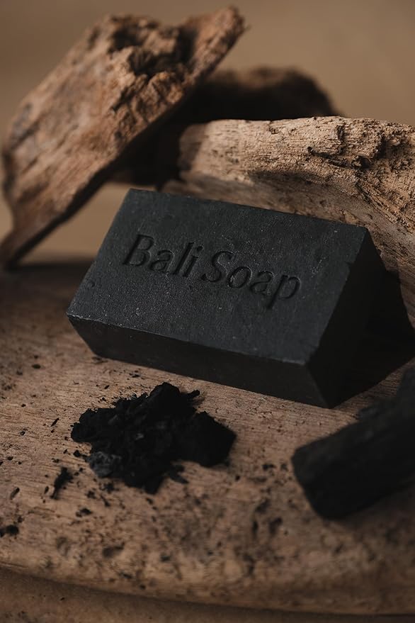 Bali Soap - Bamboo Charcoal Natural Soap Bar for Men & Women - Vegan, Handmade, Exfoliating - 3 Pack, 3.5 Oz Each