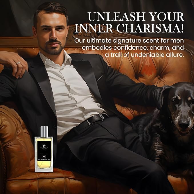 Secret Passion Men's Cologne Eau De Parfum 3.4 Fl Oz - Mysterious & Intriguing Scent - Long-Lasting Fragrance for Men - Ideal Gift for Him