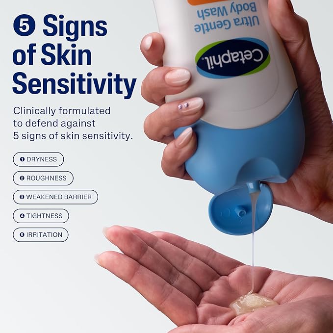 Cetaphil Ultra Gentle Relaxing Body Wash, For Dry to Normal, Sensitive Skin, 16.9oz, with Aloe Vera, Calendula, Vitamin B5, Hypoallergenic, Dermatologist Tested