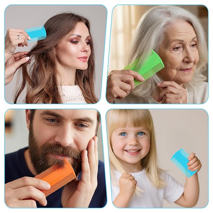 3.5" Double-Sided Pocket Comb, 5 Packs Mustache 2 Sides Combs, Dandruff Removal Hair Combs for Men's Beard Mustache Detangling Knots Hair Free, 5 Color