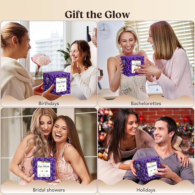 DERMORA Golden Glow Under Eye Patches (30 Pairs Eye Gels) - Rejuvenating Treatment for Dark Circles, Puffy Eyes, Refreshing, Revitalizing, Travel, Wrinkles