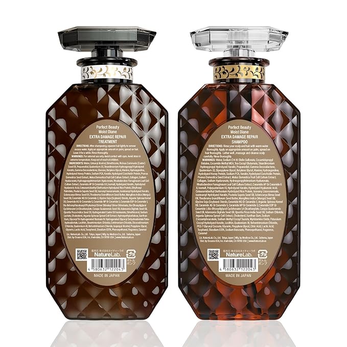 Moist Diane Hair Repair Shampoo and Conditioner for Women & Men, Argan Oil Shampoo and Conditioner Set with Herbal Oils, Collagen, Keratin& Ceramides in Japan, Silicone& Sulfate Free DAMAGE REPAIR