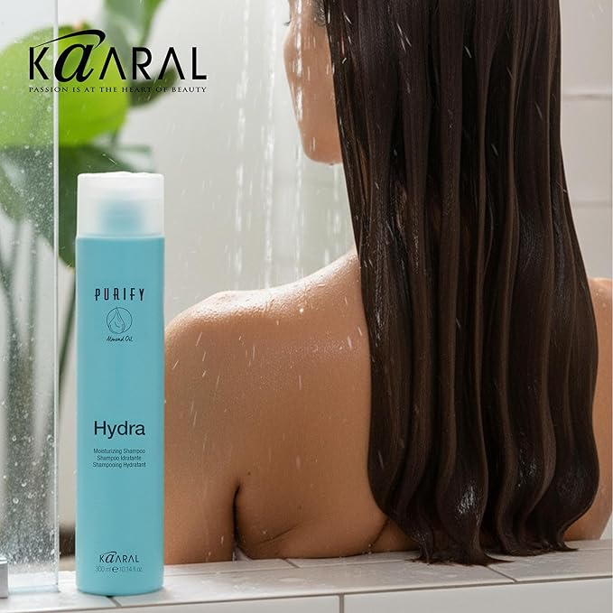 Kaaral Purify Hydra Moisturizing Shampoo - Natural Hydrating Care for Dry or Color Treated Hair - Safe for Women and Men - Softens and Revives Hair - Professional Quality Formula - 300ml