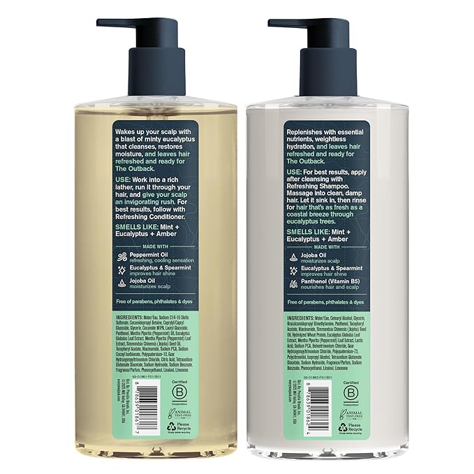 Every Man Jack Men's Shampoo and Conditioner Set - Australian Eucalyptus - Sulfate Free - Made w/Plant Powered Refreshing Ingredients like Peppermint & Jojoba Oil - 16 fl oz (2 Pack)