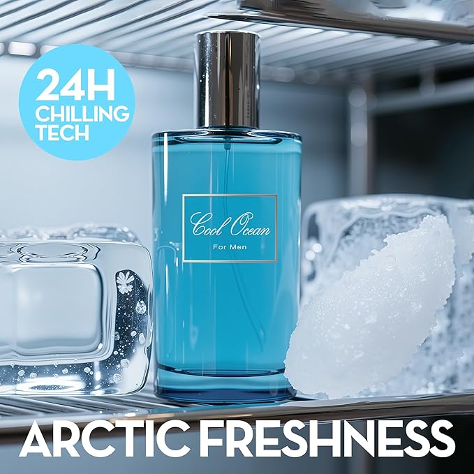 Cool Ocean Cologne for Men/Eau de Parfum Natural Spray 3.4 Fl Oz Perfume for Men Suitable for All Skin Type Fragrance Daily Used