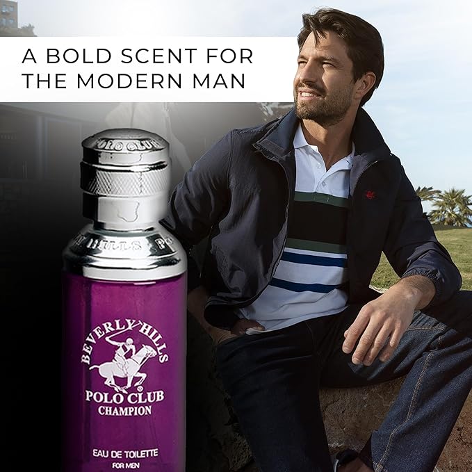 Beverly Hills Polo Club CHAMPION - Cologne for Men with Notes of Vanilla, Lily, Oakmoss & Patchouli - Sweet Floral Sexy Fragrance Scent - Eau De Toilette Spray 3.40fl.oz / 100ml