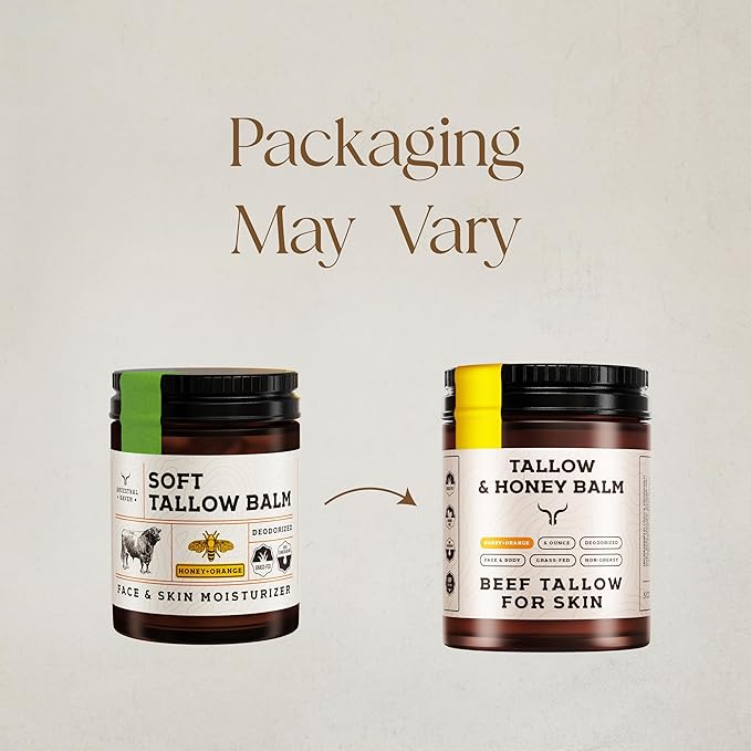 Beef Tallow for Skin - Tallow and Honey Balm For Face - Gift Ready - Tallow Face Moisturizer - Beef Tallow Moisturizer - Tallow Balm - Grass Fed Beef Tallow For Skin - Tallow Face Cream Lotion