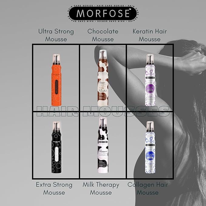 Morfose Hair Mousse - Voluminous Hair Styling Foam for Women and Men - Special Formula Mousse for Hair Styling - Stronger Hold and Volume Boosting (6.76 Fl oz, Extra Strong)