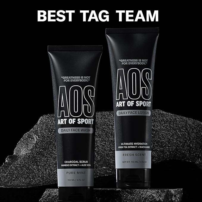 Art of Sport Daily Face Wash for Men – Detoxifying Charcoal Cleanser with Aloe Vera & Bamboo Extract – Deep Cleans & Refreshes Skin – Non-Drying Formula – 4 fl oz
