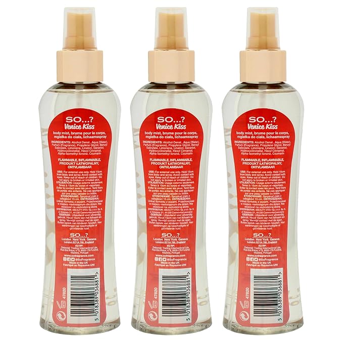Venice Kiss Body Mist by So…? for Women - 6.9 oz Body Mist - Pack of 3