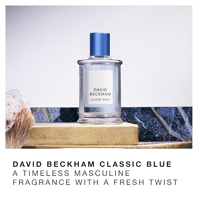 David Beckham Classic Blue Eau de Toilette 1.6 fl oz (Pack of 1), Notes of Pineapple, Apple Sage, and and Cashmere Wood, Men's Fragrance, Long Lasting, Everyday Fragrance, Travel Size