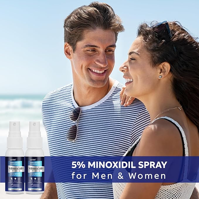 5% Minoxidil for Men Hair, Minoxidil for Women Hair Growth, Minoxidil Spray for Men and Women, Minoxidil 5 Percent Hair Regrowth Treatment 2PCS.