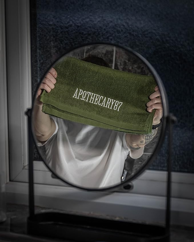 Apothecary 87, Barbers Embroided Shave Towel - 100% Luxury Cotton