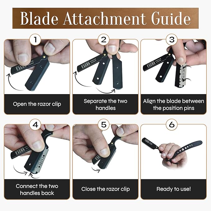 100 Facón Single Edge Razor Blades for Barber Straight Razor, Straight Razor Blades for Shaving, Platinum Japanese Stainless Steel for Smooth & Precise Shave, Premium Replacement Barber Razor Blade