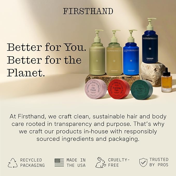 Firsthand Supply Texturizing Paste for Men & Women - Medium Hold, Natural Finish – Water-Based, Non Greasy Texture Clay – Adds Lasting Volume with Perfect Hair Day Texture – For Longer Hair – 3oz