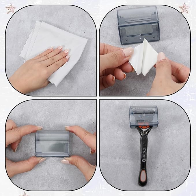 2 Pcs Shower Razor Holder, Razor Holder for Shower Wall with Cover Self Adhesive Waterproof Shaver Holders for Bathroom Grey