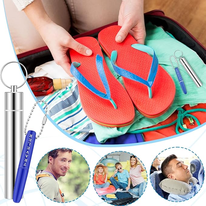 Honeydak 5 Pieces Dental Tools Travel Dental Pick Metal Tooth Scraper Professional Stainless Steel Teeth Cleaning Tools with Holder Case Portable Toothpick to Remove Plaque Toothpicks