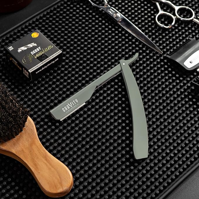 GRAVITY RAZORS Professional Straight Razor Kit – Ultra Exposure, Includes 10 Premium Blades, 2mm Exposed, Mint
