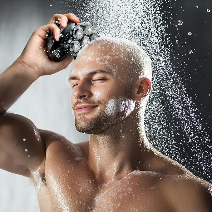 Head Shavers for Bald Men: Upgraded Detachable Head Shaver - IPX7 Waterproof Wet or Dry Electric Razor for Men - 7D LED Display Rechargeable Shaving Grooming Kit with Type-C, Valentine's Day Gifts