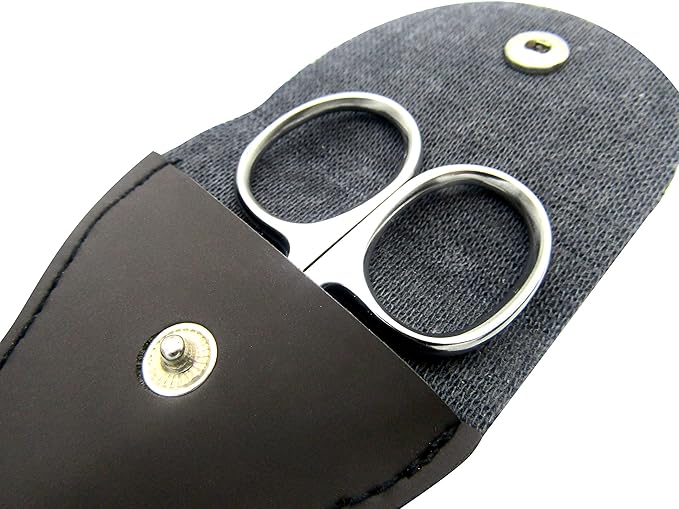 Rounded Stainless Steel Small Facial Hair Scissors – Rounded Tip Scissors for Nose Hair, Mustache, Beard, Eyebrows, Eyelashes, and Baby Nails.
