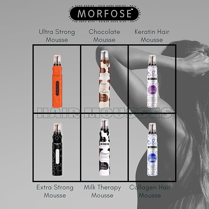 Morfose Hair Mousse - Voluminous Hair Styling Foam for Women and Men - Special Formula Mousse for Hair Styling - Stronger Hold and Volume Boosting (6.76 Fl oz, Ultra Strong)