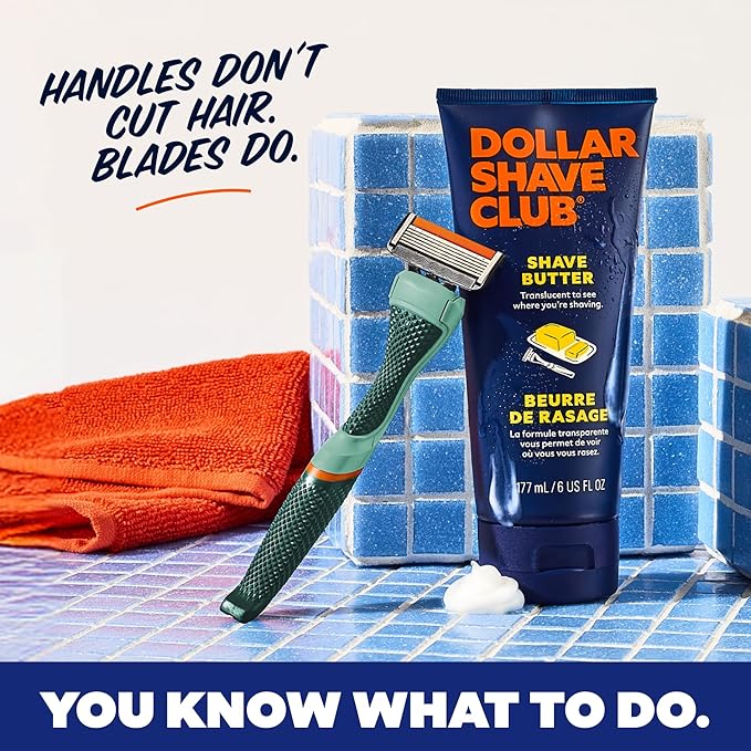 Dollar Shave Club | Razor Handle (2 Pack) Green | Replacement Razor Blade Handles