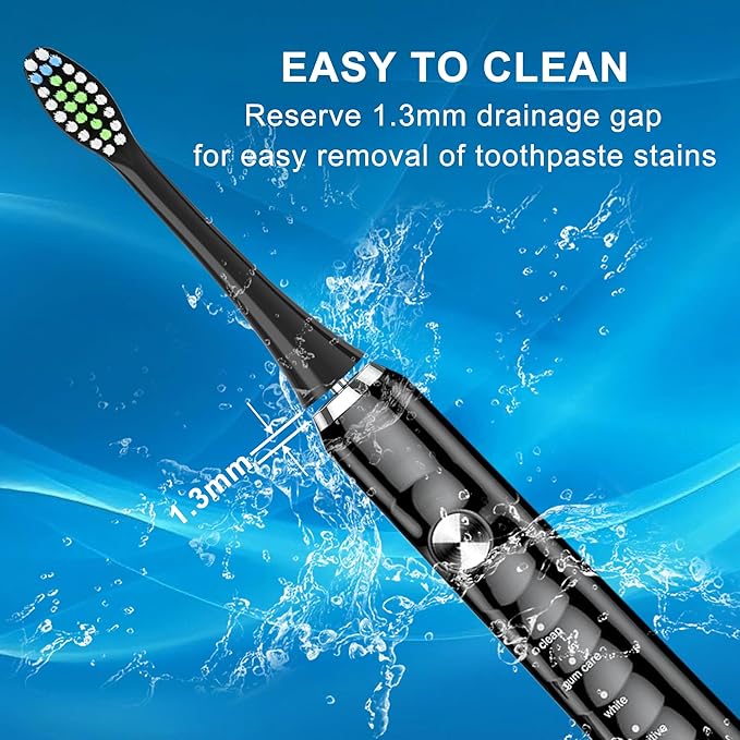 Replacement Toothbrush Heads for COSLUS DY-108Pro Electric Toothbrush,Sonic Electric Toothbrush with Covers(Black)