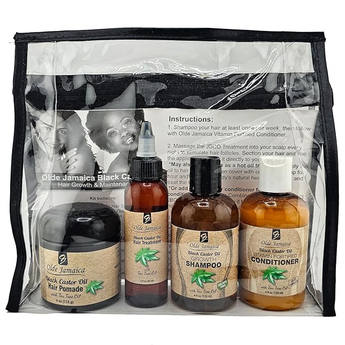 Black Castor Oil Hair Maintenance Kit (4 Piece Bundle)