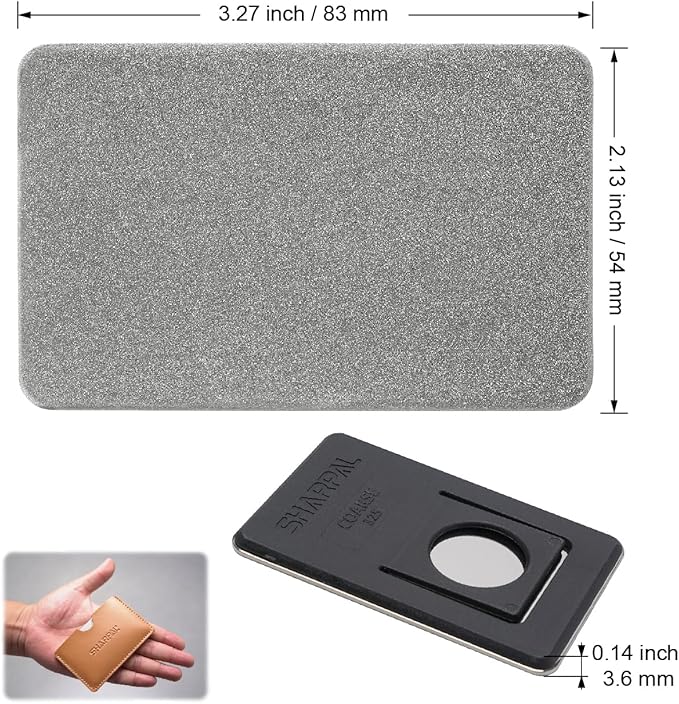 SHARPAL 113N Credit Card-Sized Diamond Sharpening Stone, Coarse 325 Grit Pocket Knife & Tool Sharpener, Portable and Convenient for On-the-Go Use