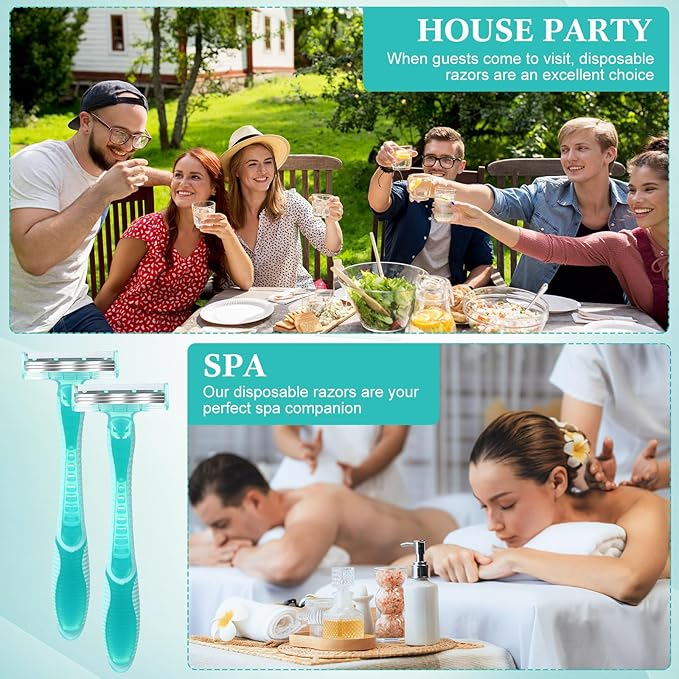 36 Count Women's Disposable Razors Bulk 3 Blade Razors For Women Shaver For Women Sensitive Skin Comfortable Shave For Bathing Hotel Travel