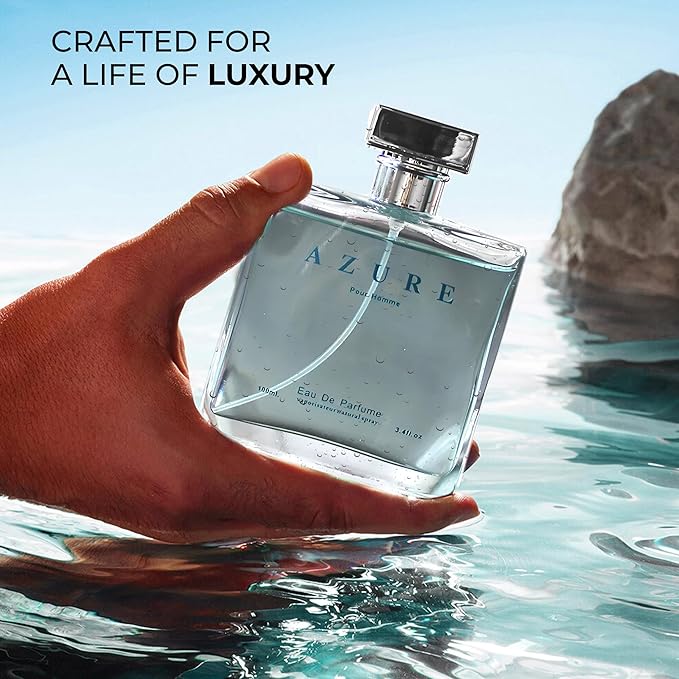 Azure Pour Homme Cologne for Men/Eau de Parfum Natural Spray 3.4 Fl Oz Perfume for Men Suitable for All Skin Type Fragrance Daily Used