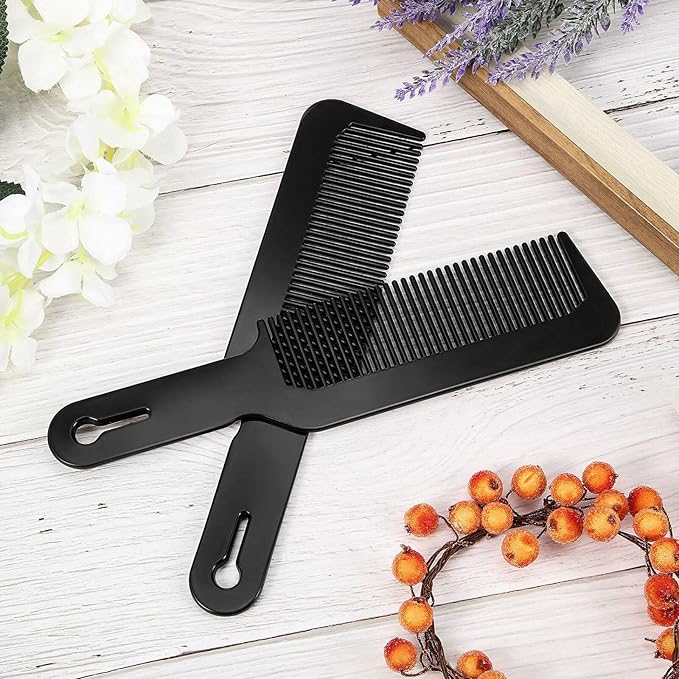 Boao 12 Pieces Barber Combs, Plastic, Clipper Combs for Clipper-cuts and Flattops, Heat Resistant, Anti-static, 9 Inch, Black and White
