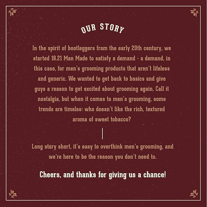 18.21 Man Made Hair Styling Product, 2oz. Original Sweet Tobacco Scent in Clay with Matte Finish