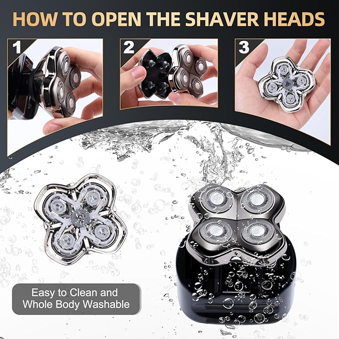 2Pack Pro 4 Shaver Replacement Heads Compatible with Skull Pitbulls Gold PRO, Silver PRO, Platinum PRO Head Shavers, Electric Shaver Half Head for Men/Women (2 PACK CAVER)
