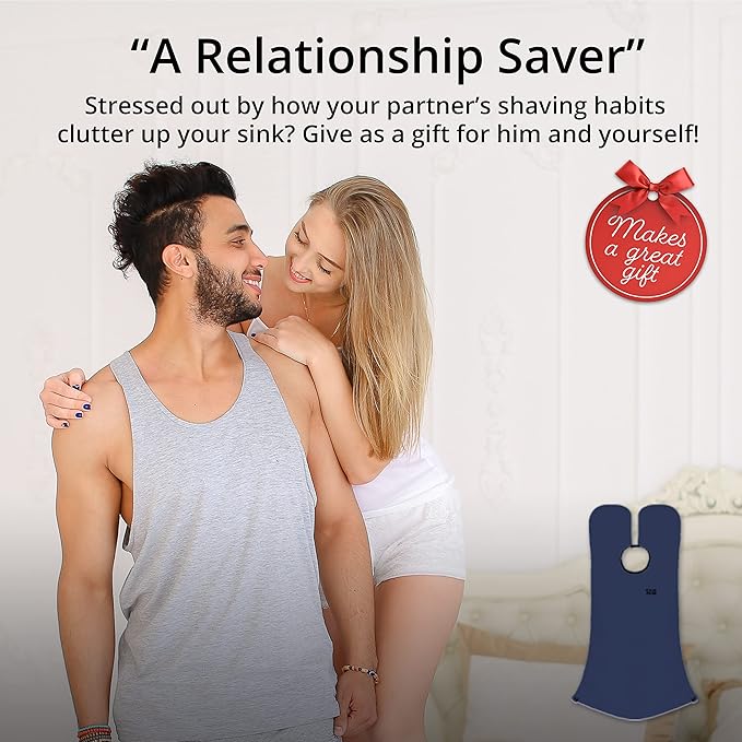 Beard King Beard Bib Apron - As Seen on Shark Tank – Gifts for Him, Stocking Stuffers for Men, Mens Gift, Blue