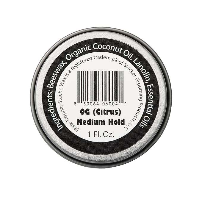 Mustache Wax - Medium Hold - Citrus Scent - One Ounce Tin