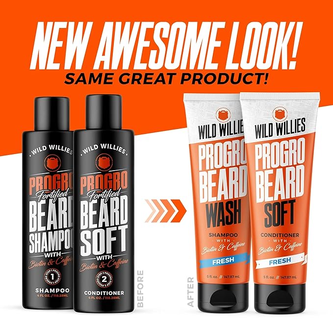 Wild Willies Beard Conditioner for Men - with Biotin & Caffeine for Soft, Healthy Growth - Made in USA - Now Larger at 5 oz Tube at Same Price - Great Beard Softener for Men Coarse Hair (Pack of 2)