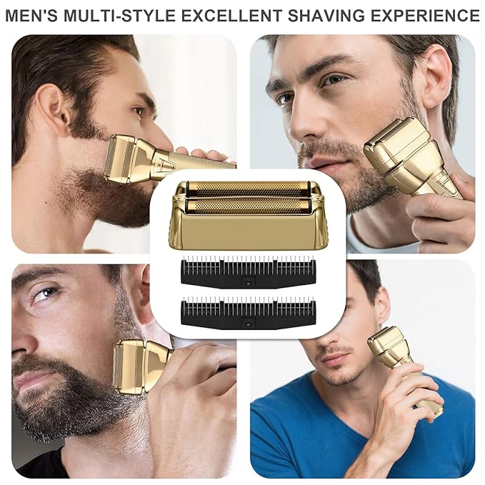 Shaver Replacement Foil and Cutter,Compatible with BaBylissPRO FXONE Double Foil Stick Shaver,Gold