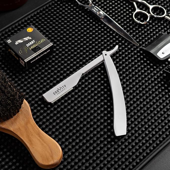 GRAVITY RAZORS Professional Straight Razor Kit – Ultra Exposure, Includes 10 Premium Blades, 2mm Exposed, White